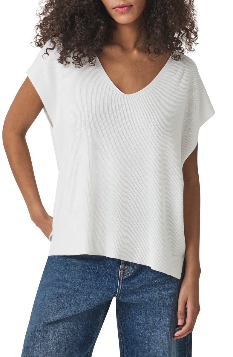 Splendid Octavia V-Neck Short Sleeve Sweater, Main, color, 