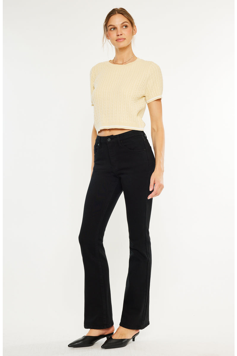 Paulina High Rise Bootcut Jeans, Alternate, color, Black