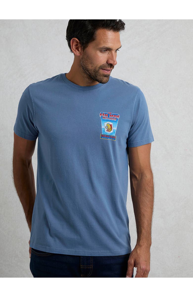 Weird Fish Fin Hof Back Print Artist T-Shirt, Main, color, Mid Blue
