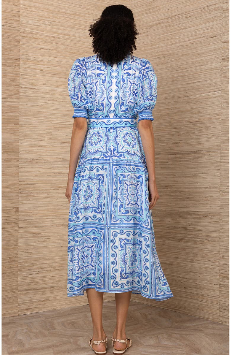 Hale Bob Bess Linen Dress, Alternate, color, Blue