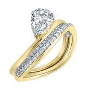 LuvMyJewelry Selena Silk Wave 1.4 Ct Pear Lab Grown Diamond Engagement Ring