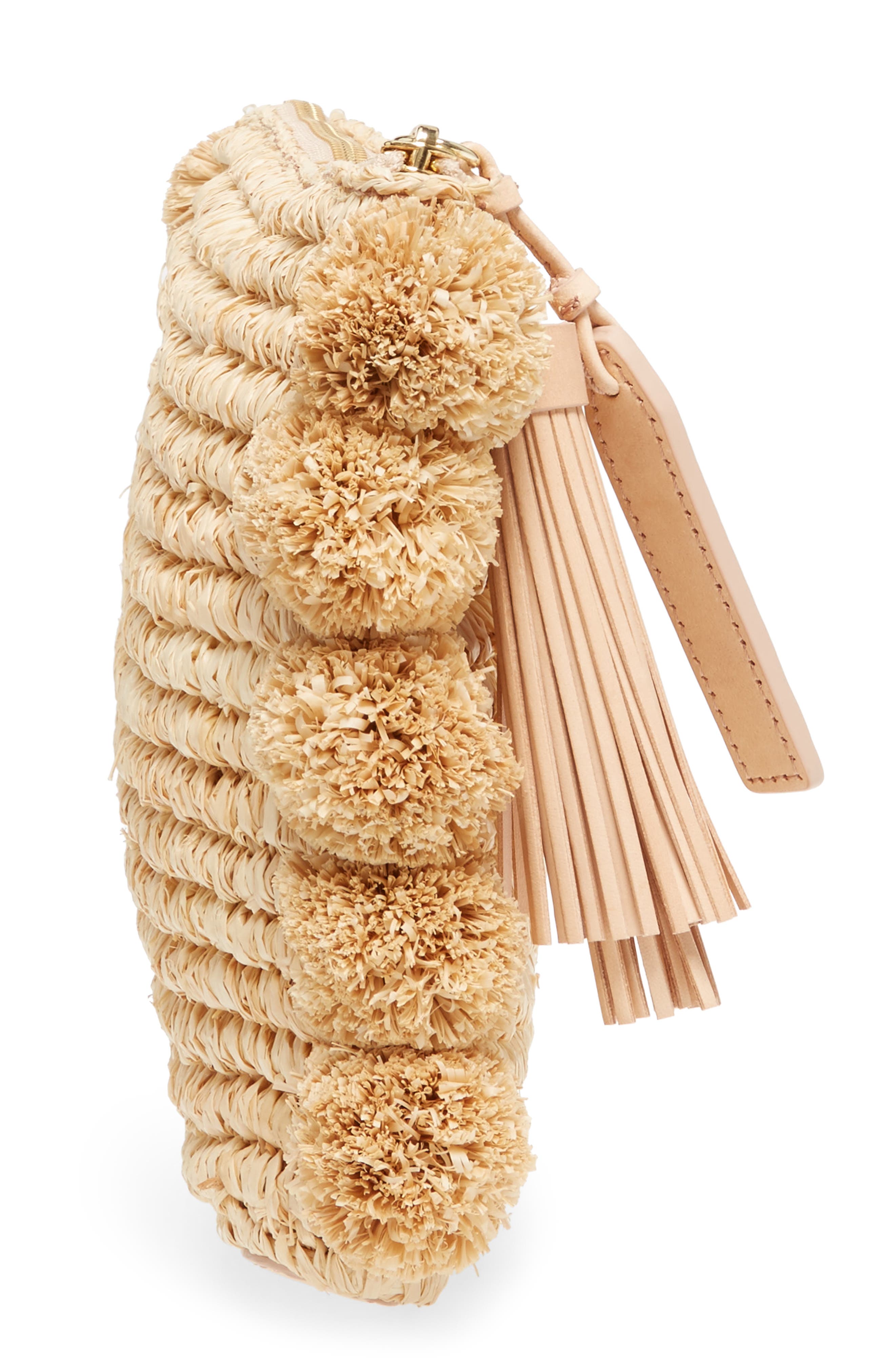 Straw Tassel Pouch, Alternate, color, NATURAL