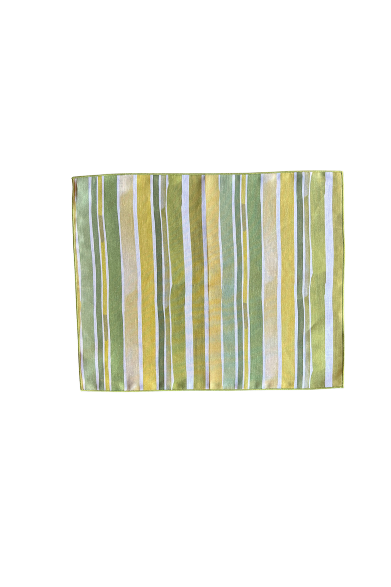 Lagos Stripe Placemat, Main, color, Green