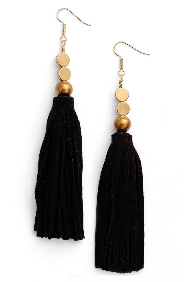 INK + ALLOY Suede Tassel Drop Earrings, Main, color, 