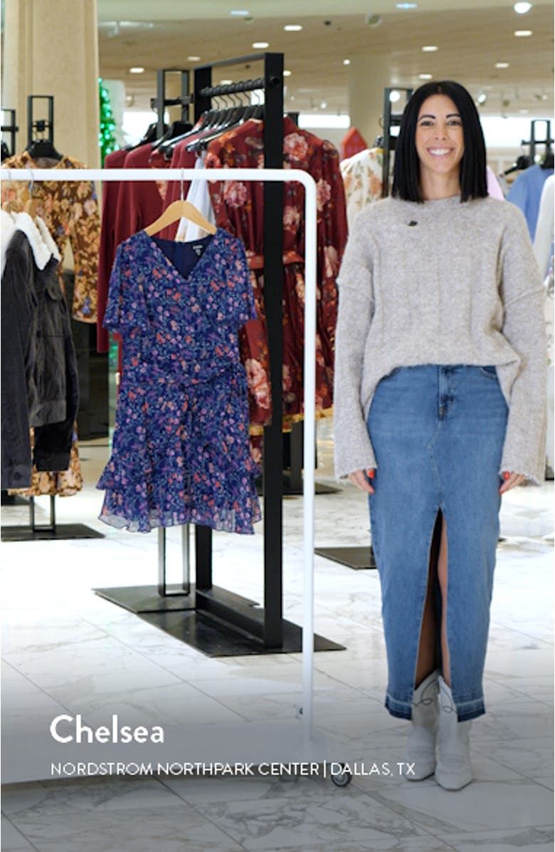 Kids' Metallic Stripe Floral Chiffon Dress, sales video thumbnail