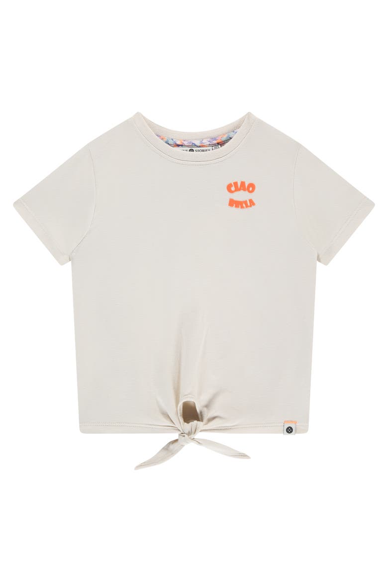 Tie Front T-Shirt, Main, color, Ivory