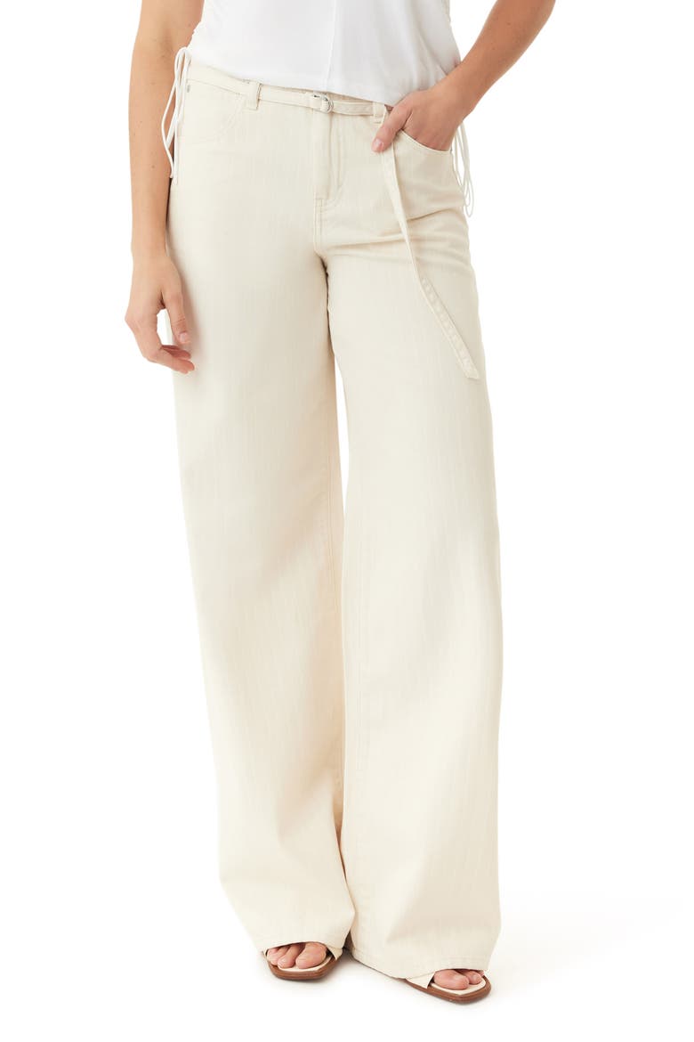 Brynn High Waist Wide Leg Jeans, Main, color, SAND STRIPE