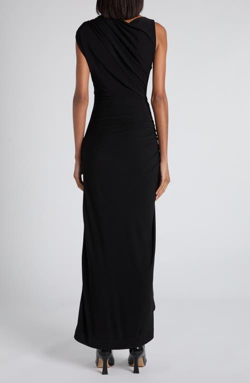 Bottega Veneta Womens Signature Metal-drop Viscose Jersey Maxi Dress Black In Black