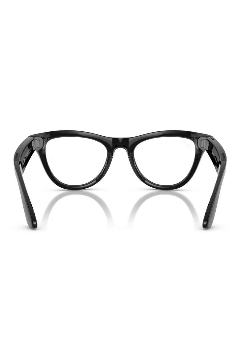 Meta Skyler 52mm Cat Eye Polarized Transitions® AI Glasses, Alternate, color, SHINY BLACK AMETHYST