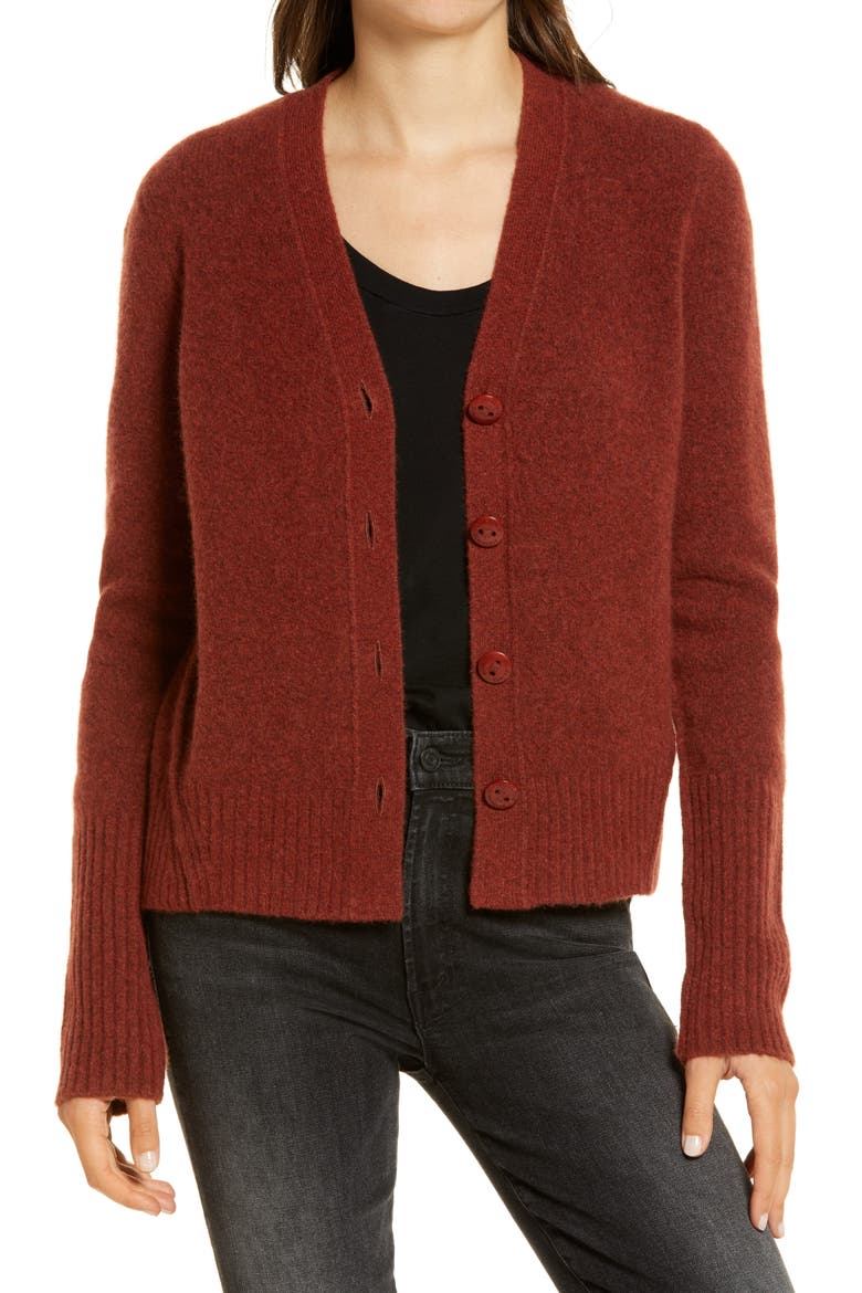 Rufa Wool Blend Cardigan, Main, color, CINNAMON MARL
