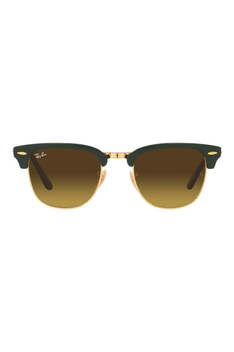 Clubmaster 51mm Gradient Square Sunglasses, Main, color, GREEN