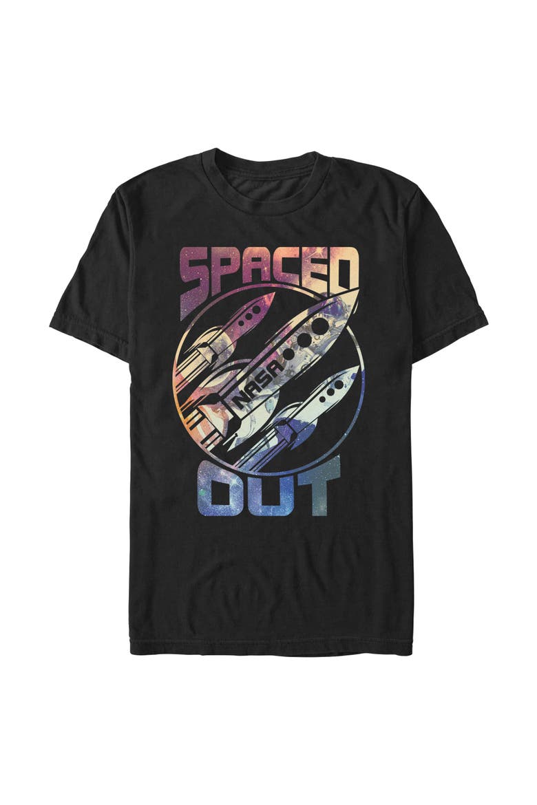 Men's NASA Rocket Badge Pattern  Graphic T-Shirt, Main, color, Black