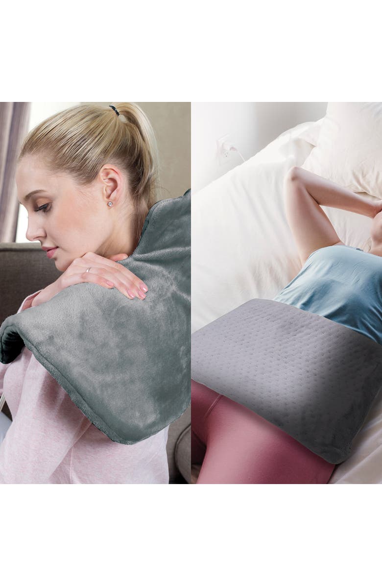 PURSONIC Total Comfort Package Neck & Shoulder Warmer + Electric Heat Pad, Alternate, color, Multicolor