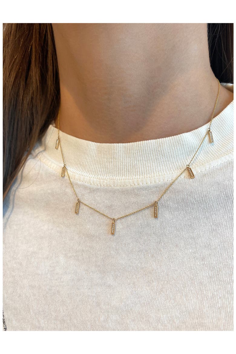 Sylvie Rose Diamond Bar Station Necklace, Alternate, color, YELLOW GOLD