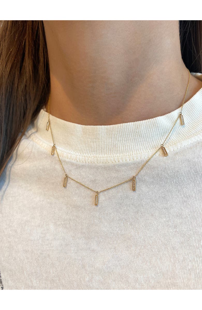 Dana Rebecca Designs Sylvie Rose Diamond Bar Station Necklace, Alternate, color, Yellow Gold