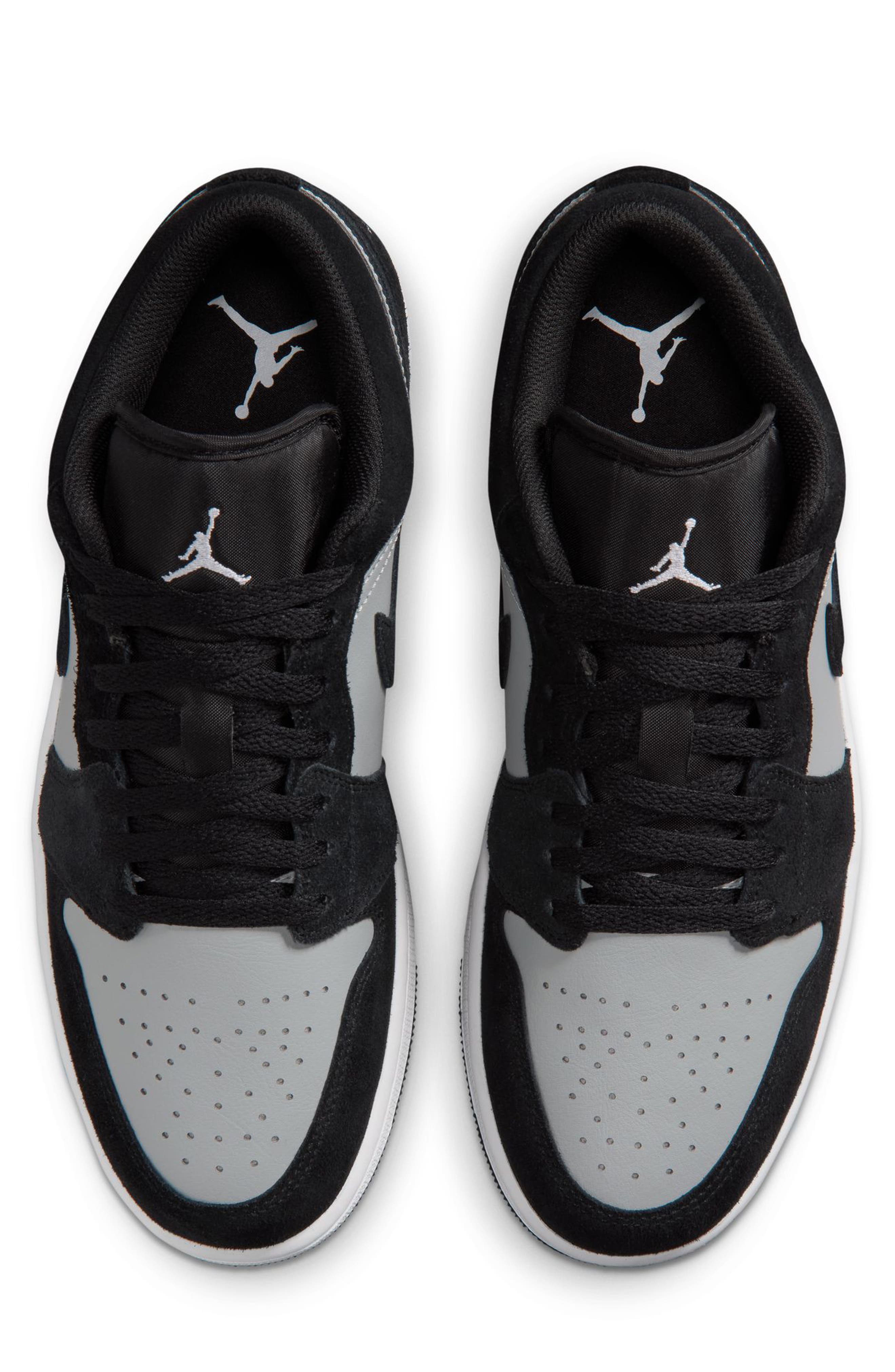 Air Jordan 1 Low Basketball Sneaker, Alternate, color, BLACK/ WHITE/ SMOKE GREY