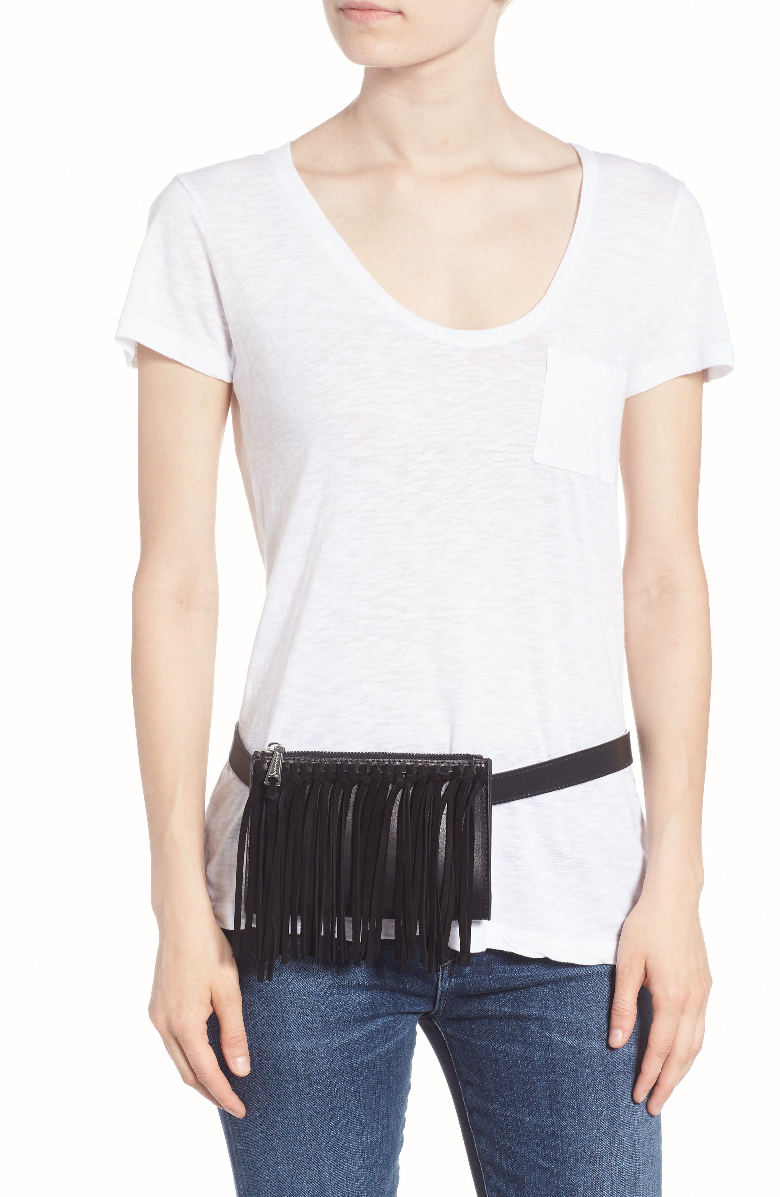 Rebecca Minkoff Fringe Belt Bag, Alternate, color, 