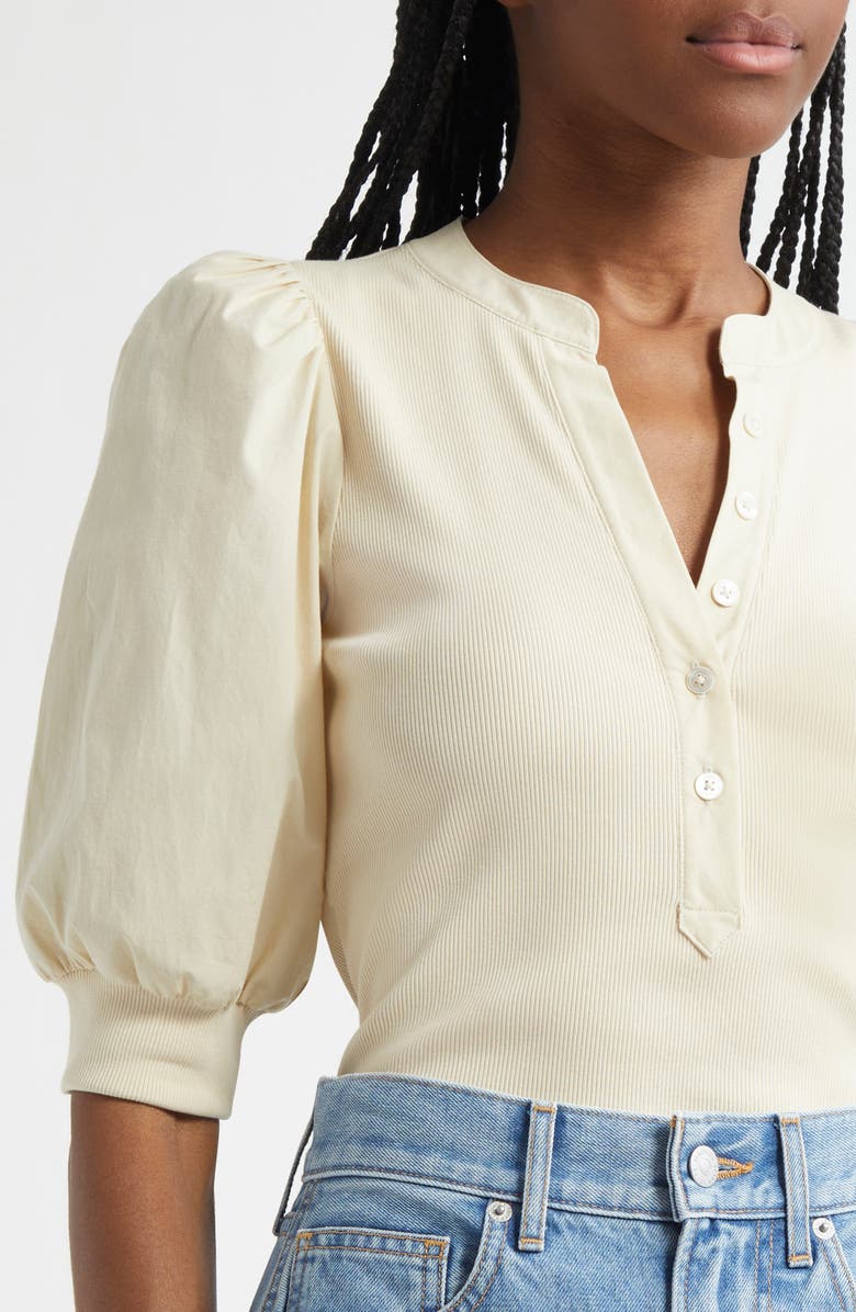 Veronica Beard Coralee Front Button Blouse, Alternate, color, Limestone