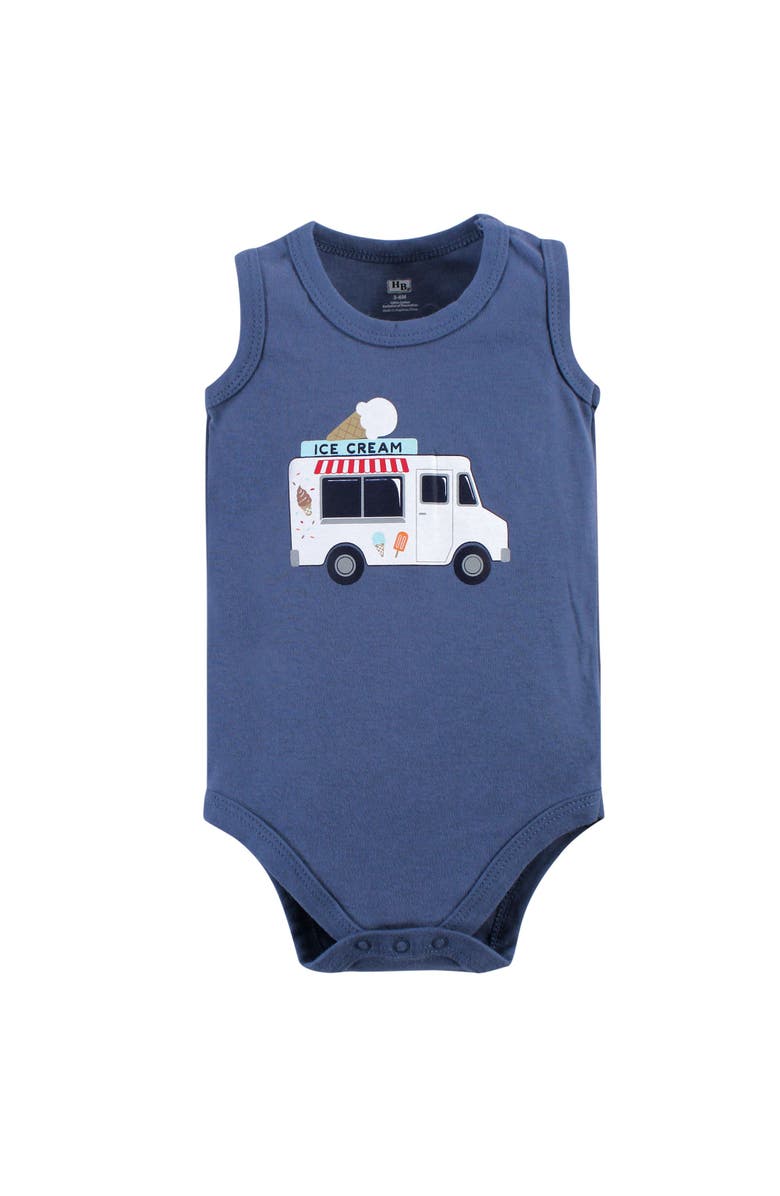 Hudson Baby Soft Cotton Sleeveless Bodysuits, Alternate, color, Ice Cream Truck