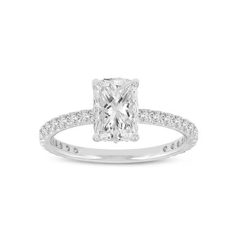 Melina 14K White Gold Cushion Lab Grown Diamond Engagement Ring - 2.0 Ct