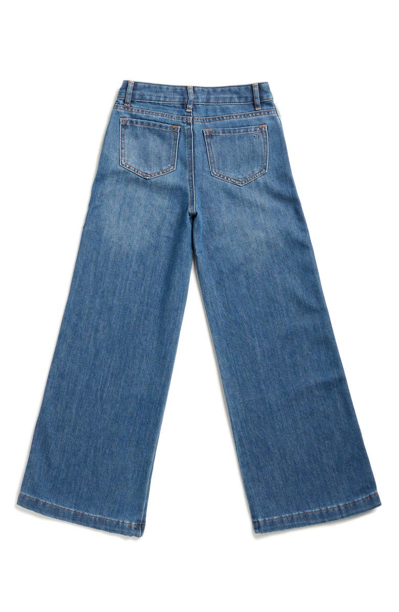 Tractr Kids' Double Stripe Wide Leg Jeans, Alternate, color, Blue