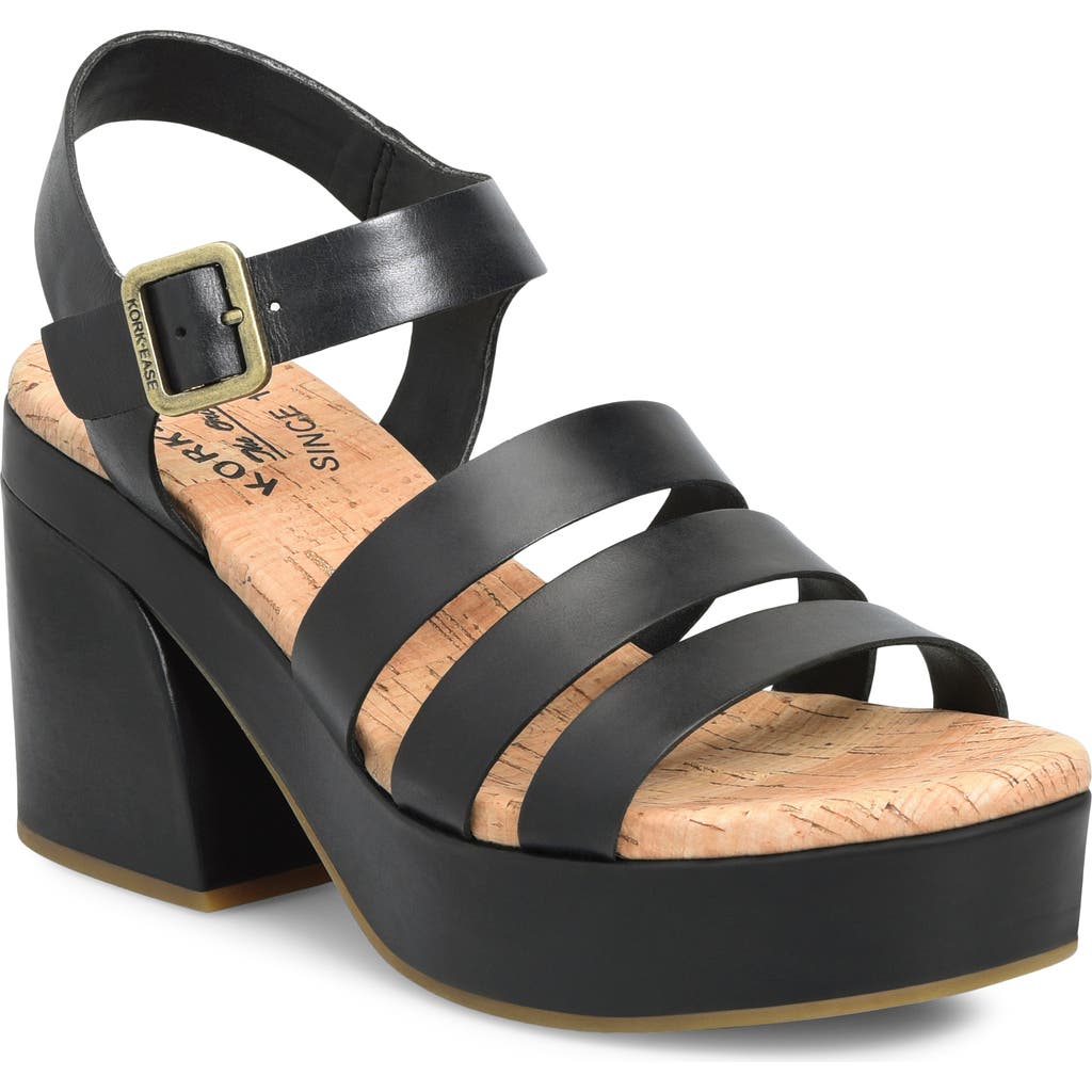 Kork-ease ® Pasha Ankle Strap Platform Sandal In Black
