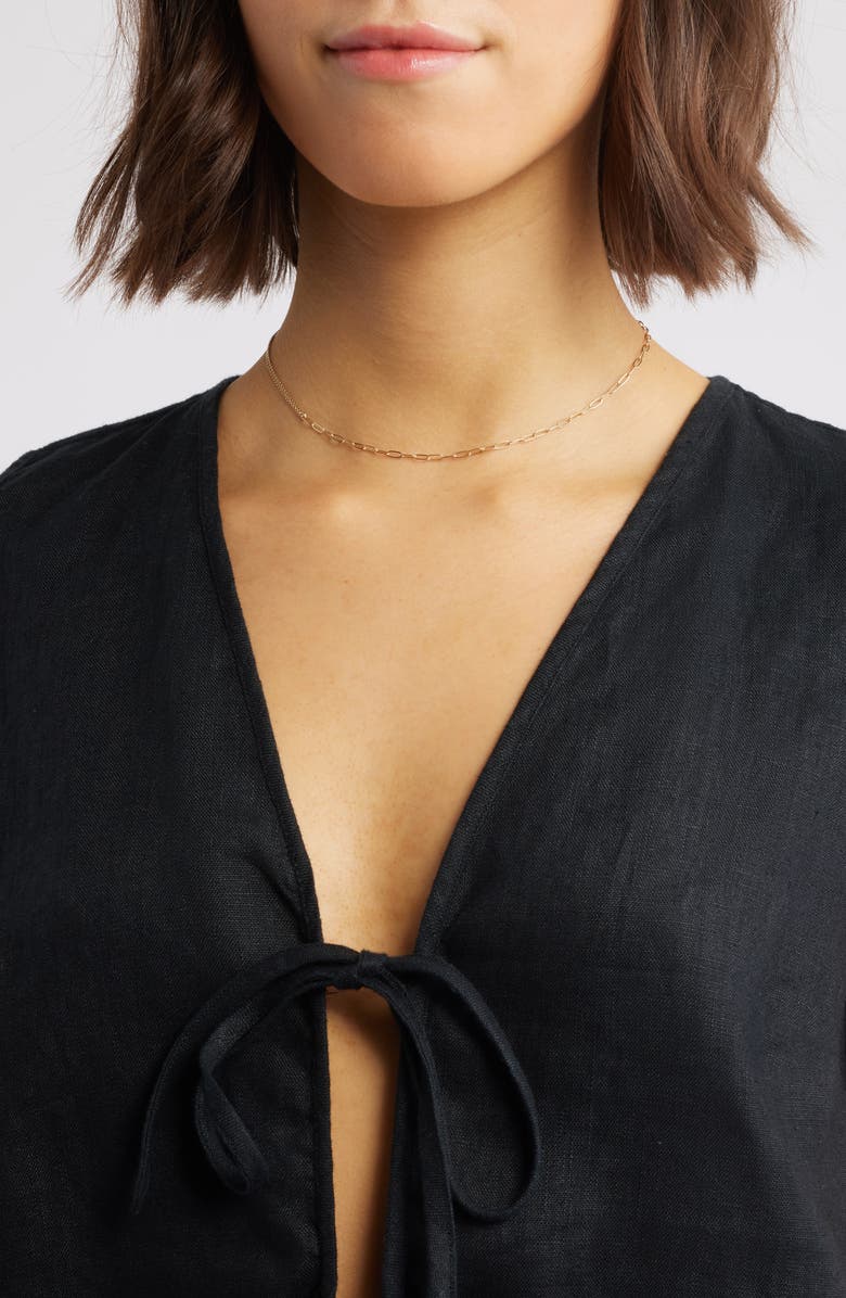 Rails Linen Tie Front Vest, Alternate, color, Black