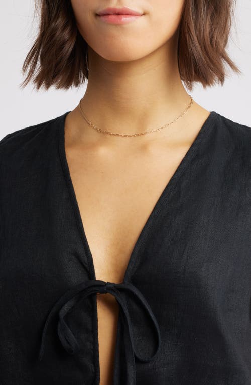 Rails Oregon Linen Tie-front Top