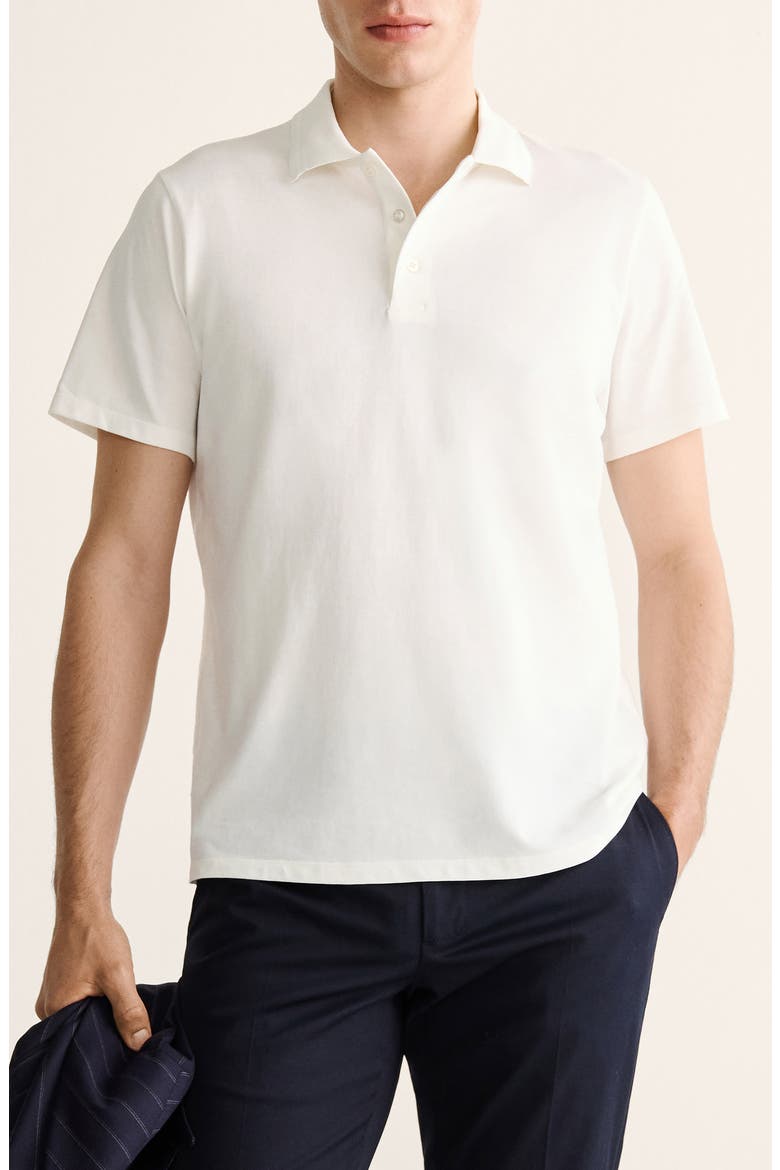 Solid Fine Knit Cotton Polo, Main, color, OFF WHITE