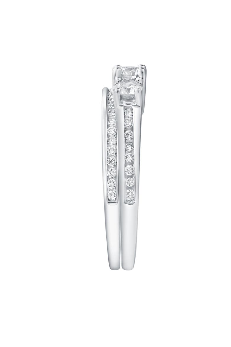 Celestyn Duo 0.90 Cts Natural Diamond Duo Set 14K Gold Ring Set, Alternate, color, 14K White Gold