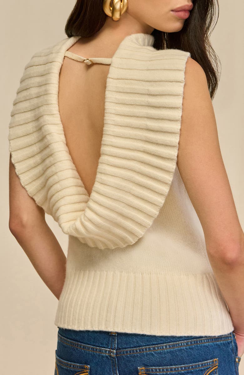 Cult Gaia Chen Cowl Neck Wool Blend Top, Alternate, color, Off White