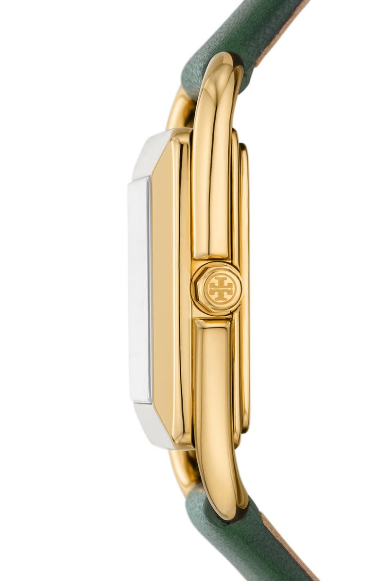 Tory Burch The Miller Square Leather Strap Watch, 24mm, Alternate, color, 