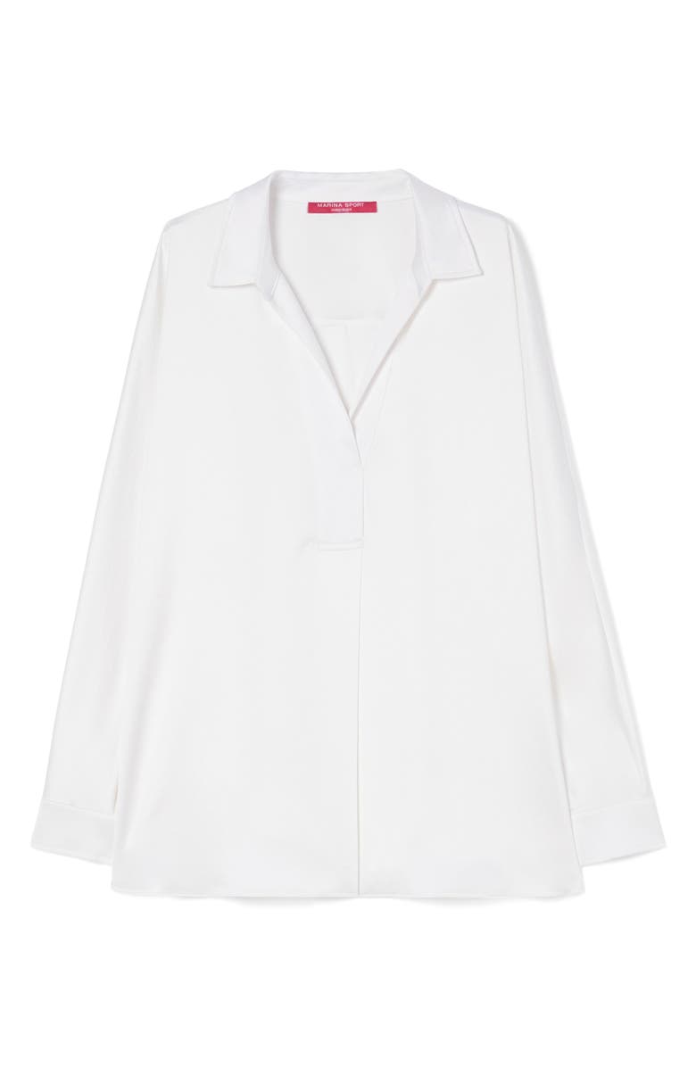 Marina Rinaldi Euro Satin Top, Alternate, color, Ivory