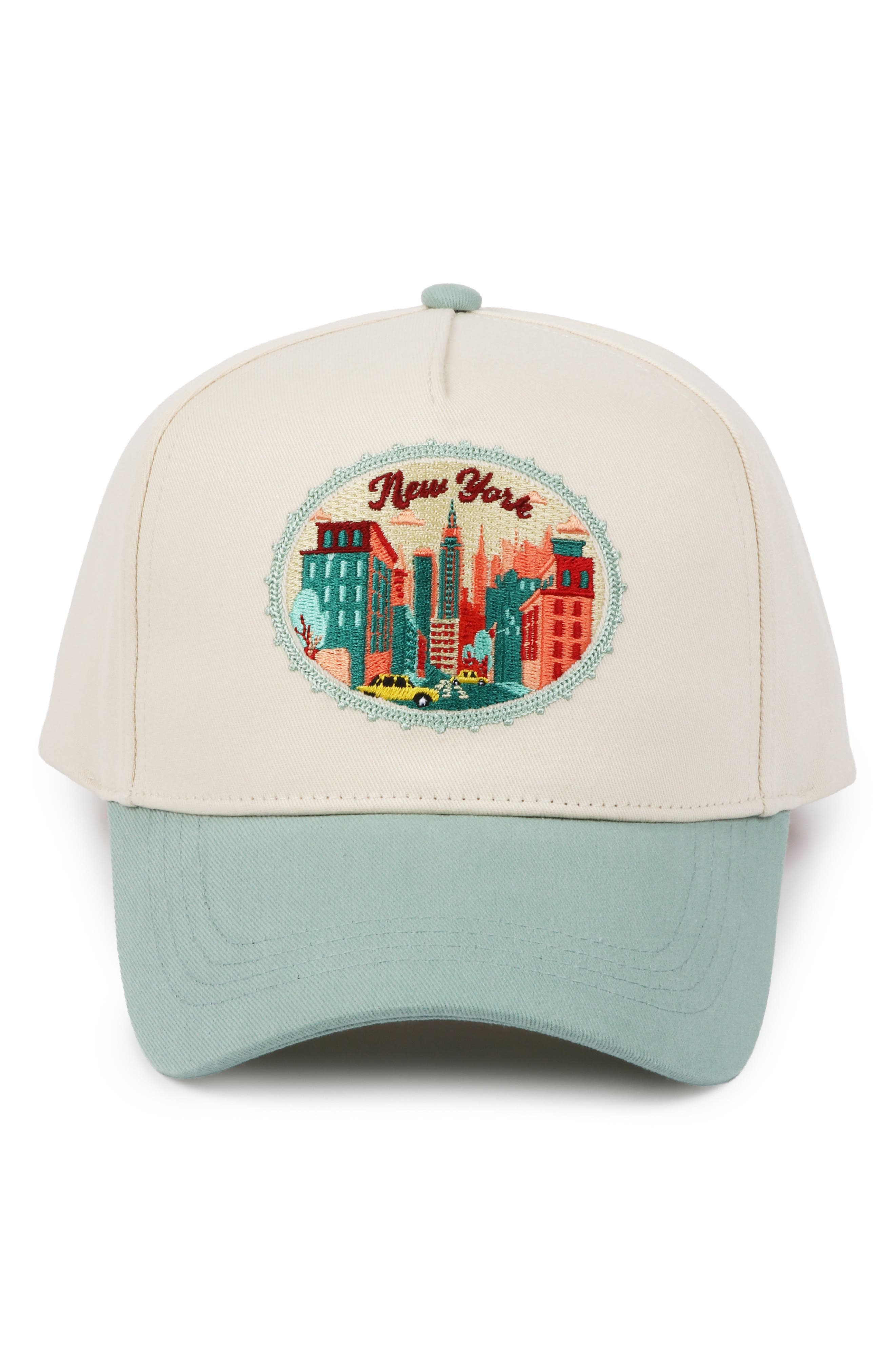 David & Young New York Embroidered Patch Cotton Baseball Cap (Women ...