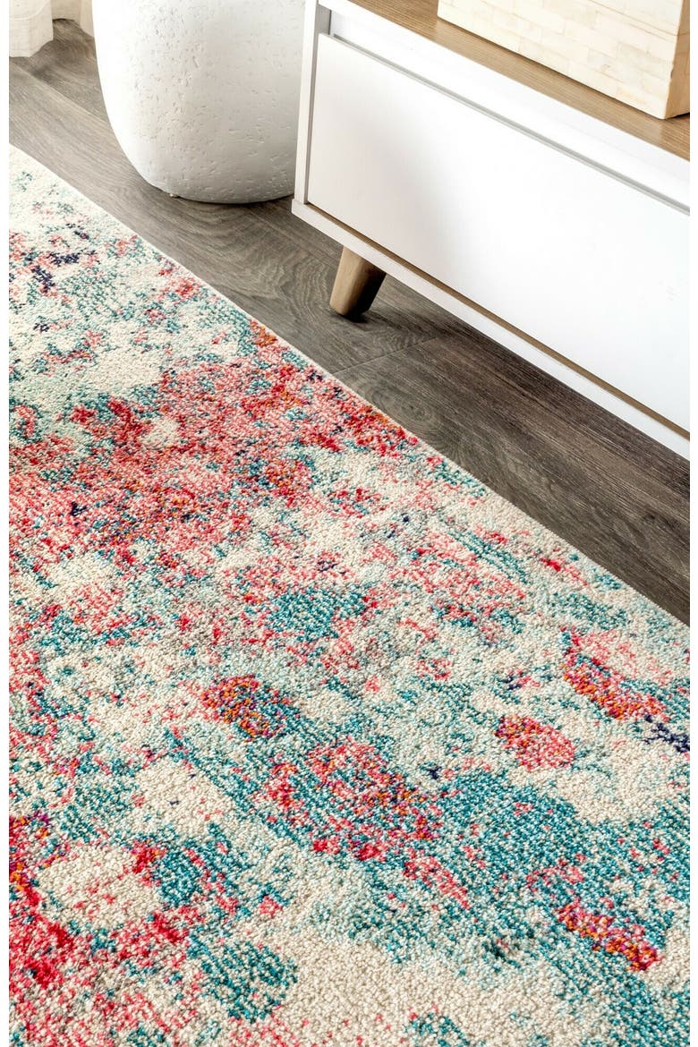 Contemporary POP Modern Abstract Area Rug, Alternate, color, Blue/Red