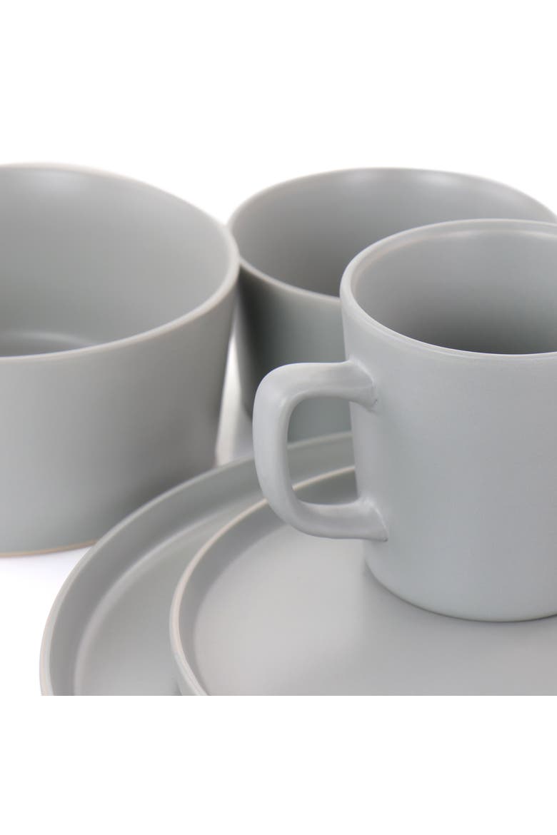 Luxmatte Light Grey 20 Piece Dinnerware Set, Alternate, color, Grey