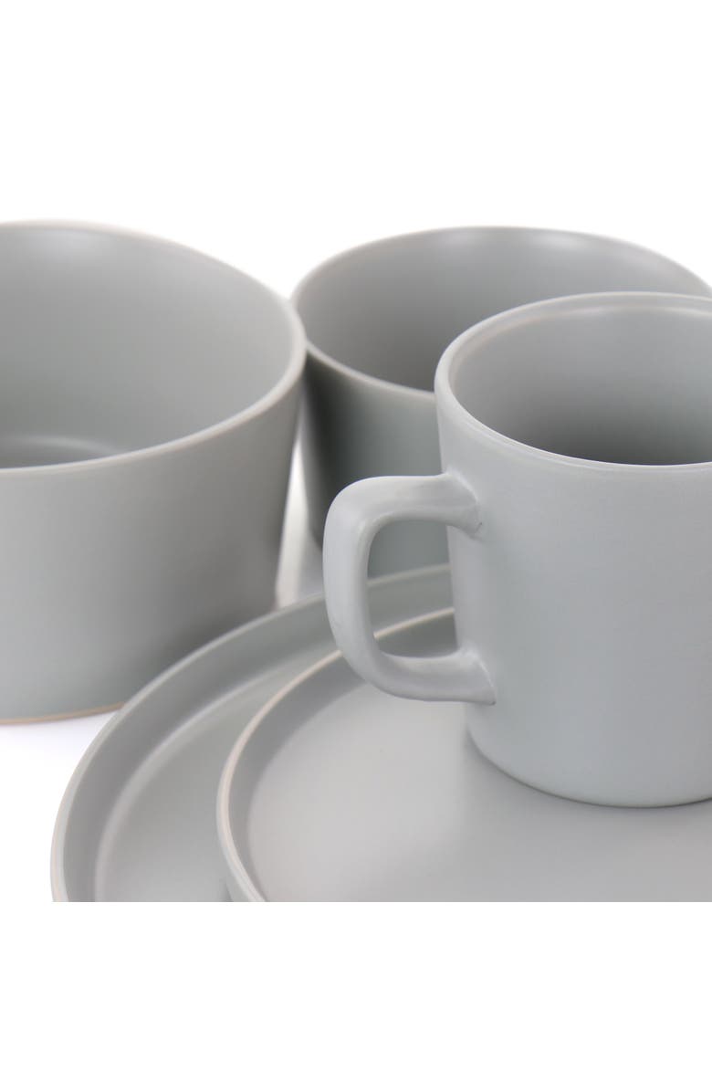 Elama Luxmatte Light Grey 20 Piece Dinnerware Set, Alternate, color, Grey