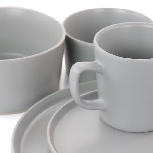 Elama Luxmatte Light Grey 20 Piece Dinnerware Set In Gray