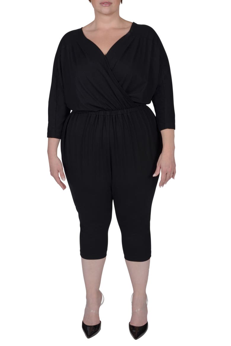 Alex Jersey Crop Jumpsuit, Alternate, color, BLACK