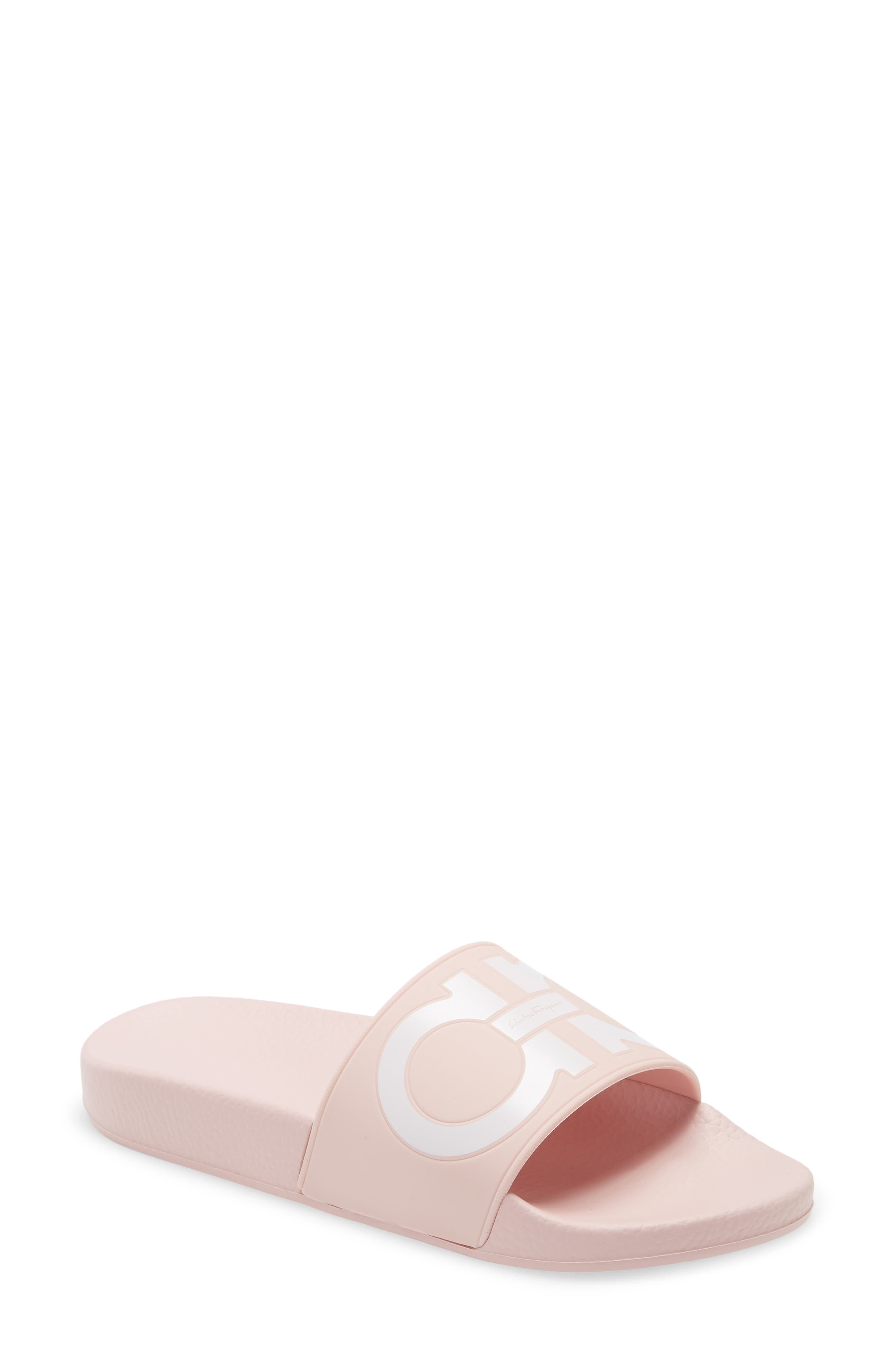Salvatore Ferragamo Groovy Slide Sandal, Main, color, NYLUND PINK