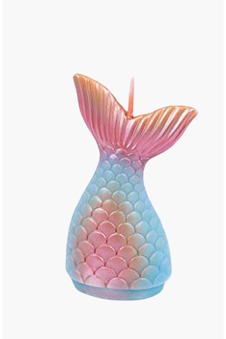 Mermaid Tail Candle, Main, color, Metallic Finish