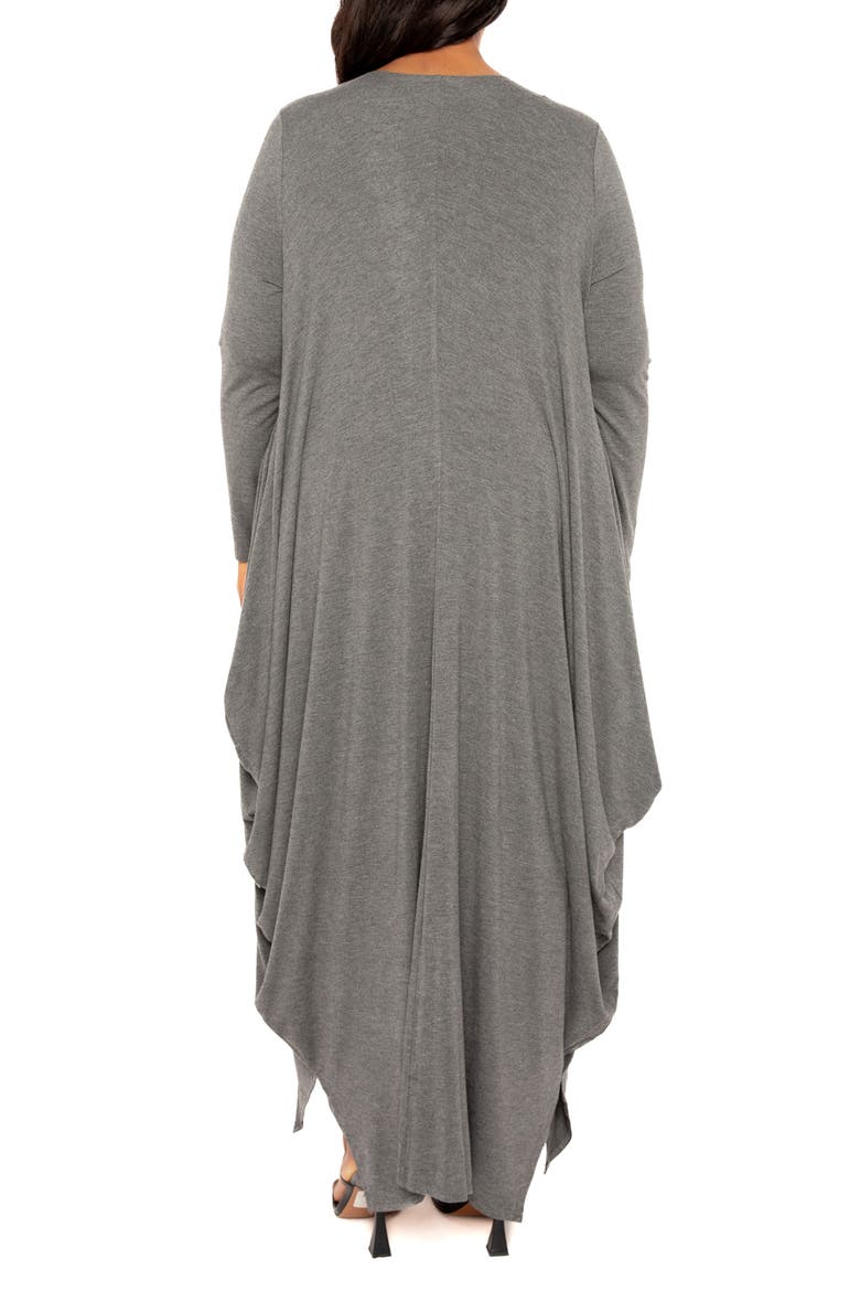 Cascade Bubble Hem Cardigan, Alternate, color, CHARCOAL GREY