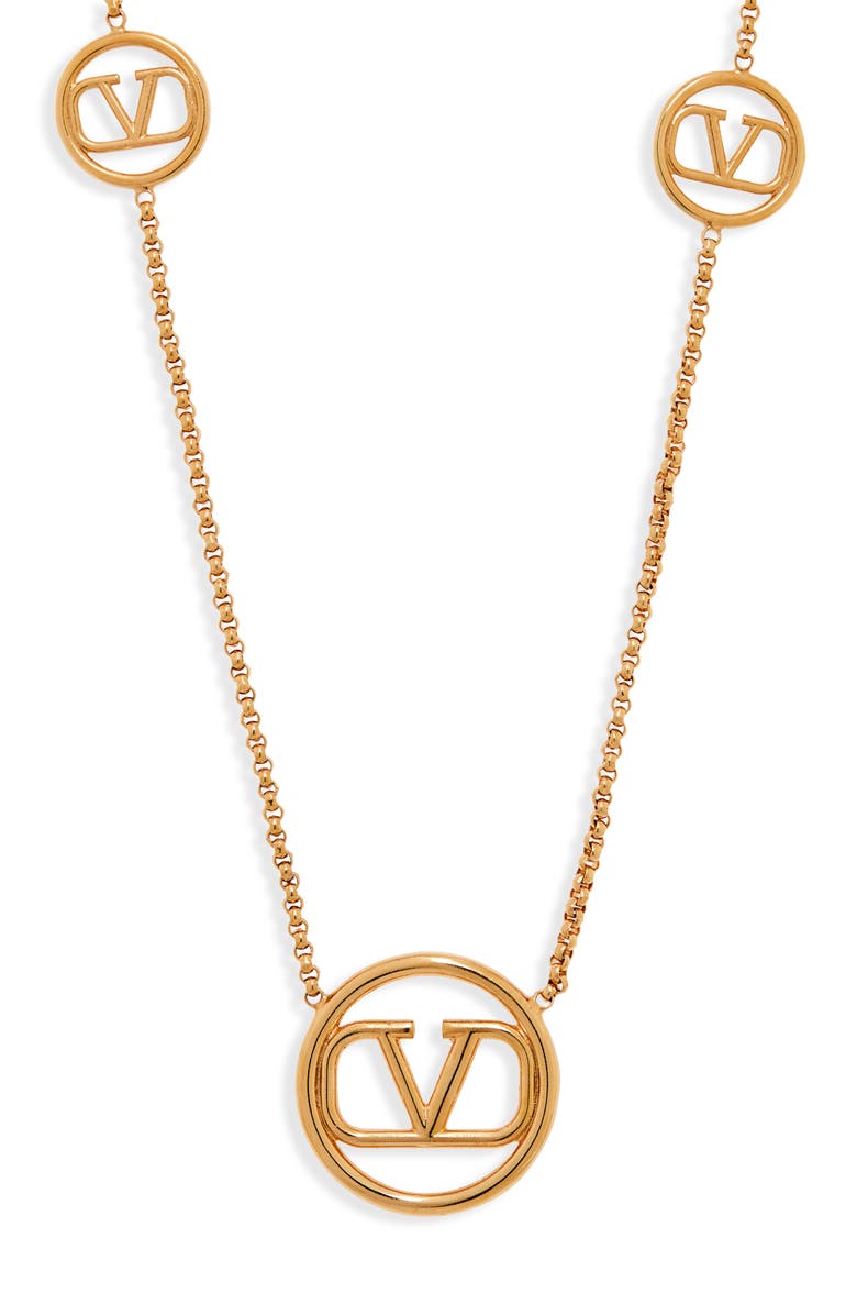 Valentino Garavani VLOGO Necklace, Alternate, color,