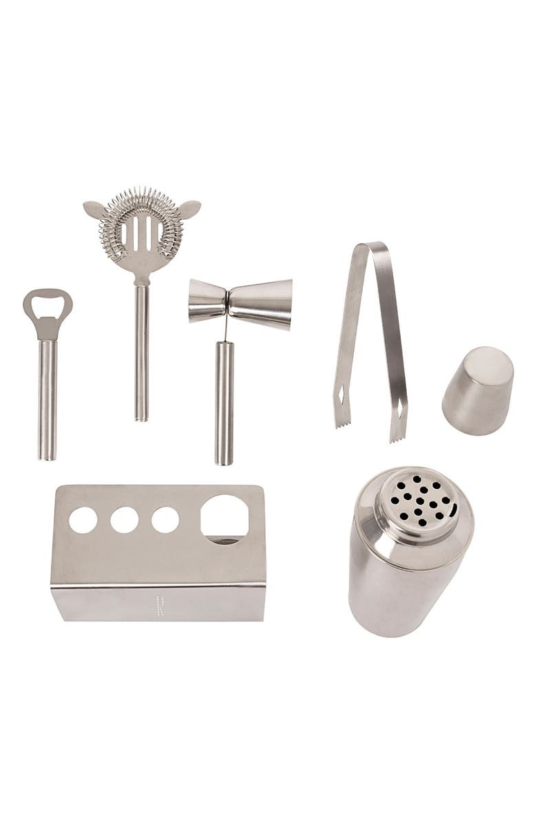 Cathy's Concepts Monogram Stainless Steel Mixology Set, Alternate, color, 