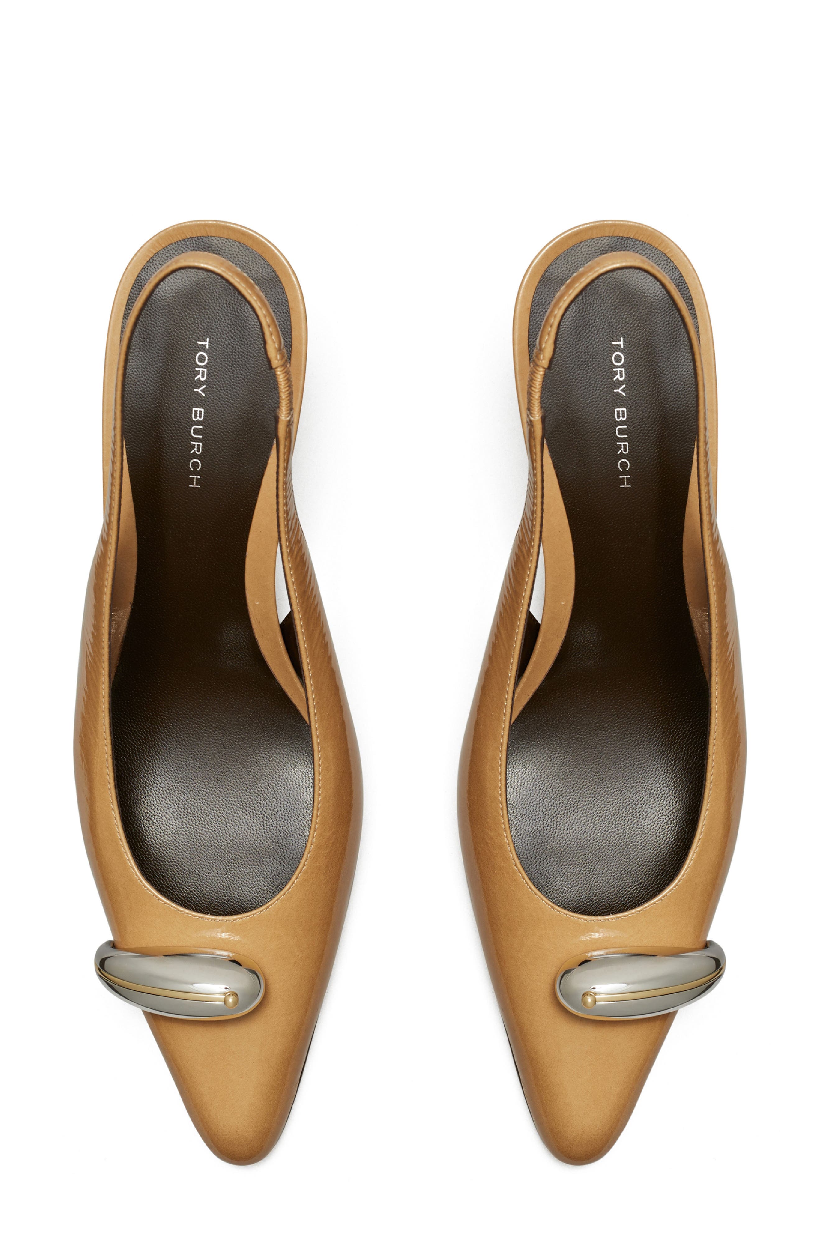 Tory Burch Pierced XL Slingback Pump, Alternate, color, Cantucci / Silver