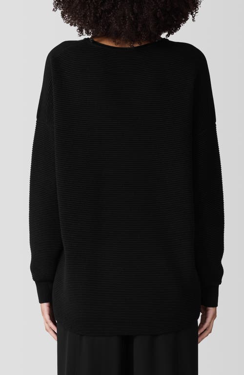 Eileen Fisher Ottoman Stitch Tunic Sweater In Black