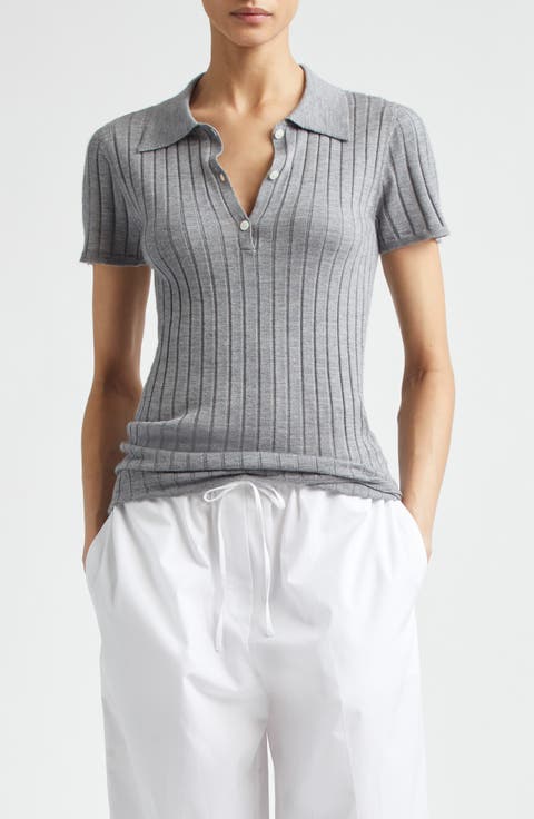 Cashmere & Silk Rib Polo