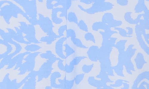 Ellen Tracy Tiered Pull-on Midi Skirt In Baby Blue Damask