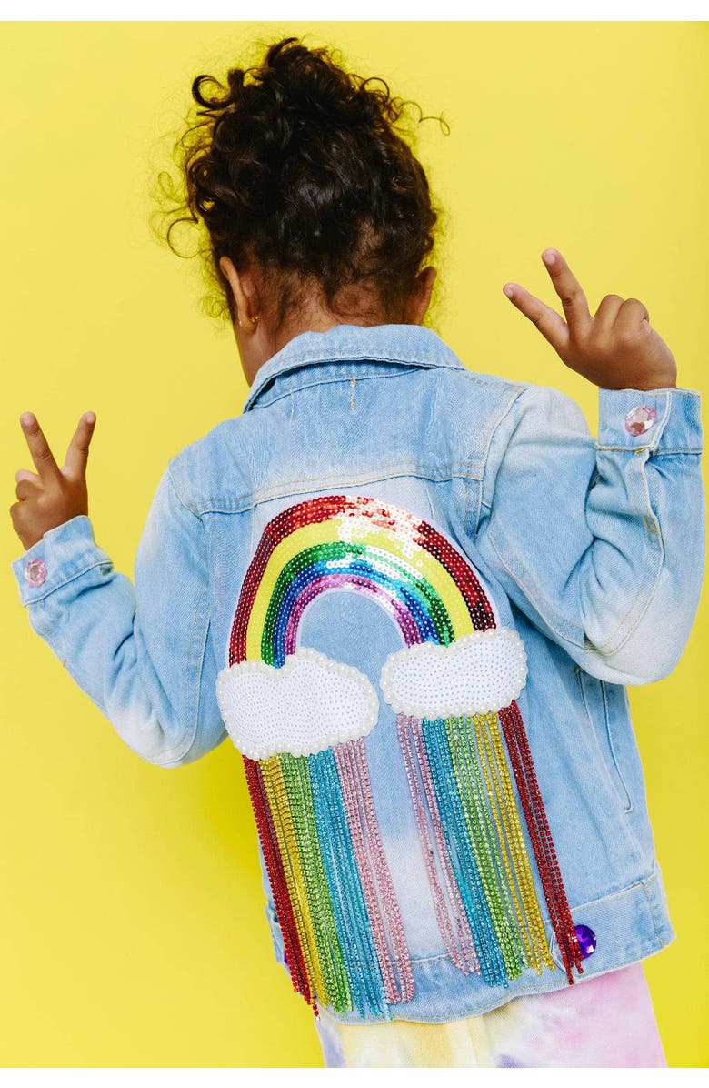 Lola + The Boys Crystal Rain Denim Jacket, Main, color,