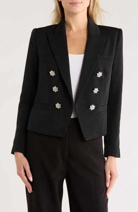 L'AGENCE Brooke Texture Double Breasted Crop Blazer